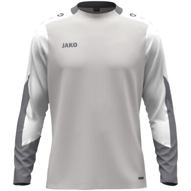 JAKO Sport-Langarmshirt Dynamic (Polyester-Eyelet) hellgrau/weiss/grau Herren