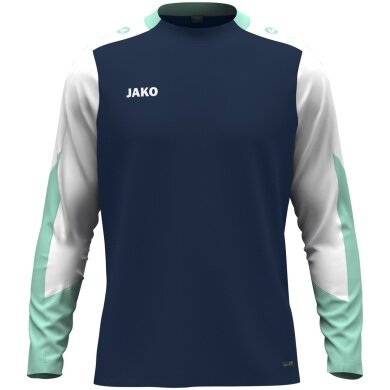 JAKO Sport-Langarmshirt Dynamic (Polyester-Eyelet) marineblau/weiss/mintgrün Herren
