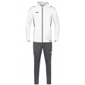 JAKO Trainingsanzug Challenge mit Kapuze (Jacke und Hose) weiss/anthrazitgrau Jungen
