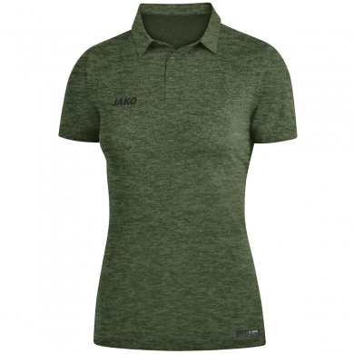 JAKO Sport/Freizeit Polo Premium Basics (Polyester-Stretch-Jersey) khaki/grün meliert Damen
