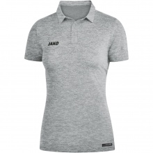 JAKO Sport/Freizeit Polo Premium Basics (Polyester-Stretch-Jersey) hellgrau meliert Damen