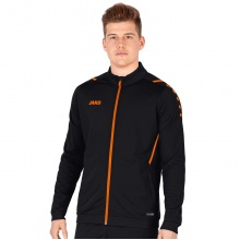 JAKO Polyesterjacke Challenge - Seitentaschen, moderner Look - schwarz/orange Herren