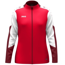 JAKO Polyesterjacke Dynamic (100% rec. Polyester) rot/weiss/dunkelrot Damen