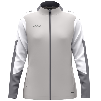 JAKO Polyesterjacke Dynamic (100% rec. Polyester) hellgrau/weiss/grau Damen