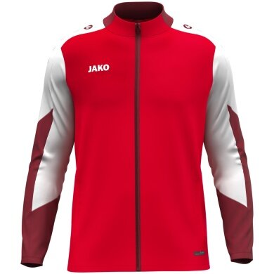 JAKO Polyesterjacke Dynamic (100% rec. Polyester) rot/weiss/dunkelrot Kinder