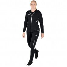 JAKO Trainingsanzug Challenge mit Kapuze (Jacke und Hose) schwarz/weiss Damen