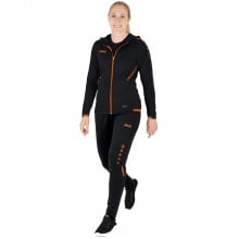 JAKO Trainingsanzug Challenge mit Kapuze (Jacke und Hose) schwarz/orange Damen