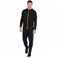 JAKO Trainingsanzug Challenge mit Kapuze (Jacke und Hose) schwarz/gelb Herren