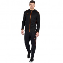 JAKO Trainingsanzug Challenge mit Kapuze (Jacke und Hose) schwarz/orange Herren