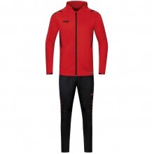 JAKO Trainingsanzug Challenge mit Kapuze (Jacke und Hose) rot/schwarz Jungen