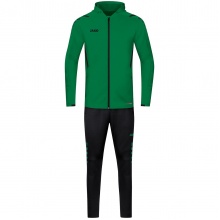 JAKO Trainingsanzug Challenge mit Kapuze (Jacke und Hose) grün/schwarz Jungen