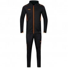 JAKO Trainingsanzug Challenge mit Kapuze (Jacke und Hose) schwarz/orange Jungen