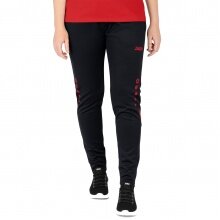 JAKO Trainingshose Pant Challenge (Double-Stretch-Knit, atmungsaktiv, hoher Tragekomfort) lang schwarz/rot Damen