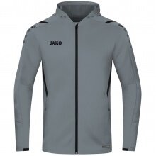 JAKO Trainingsjacke Challenge mit Kapuze steingrau/schwarz Jungen