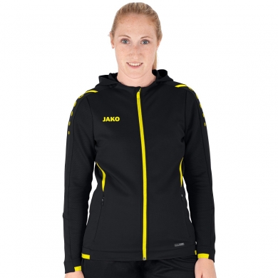 JAKO Trainingsjacke Challenge mit Kapuze schwarz/gelb Damen
