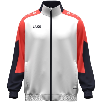 JAKO Trainingsjacke (Webjacke) Dynamic - Stretch-Micro-Twill - weiss/coralrot/marineblau Herren