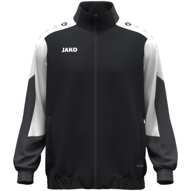 JAKO Trainingsjacke (Webjacke) Dynamic - Stretch-Micro-Twill - schwarz/weiss/anthrazitgrau Herren