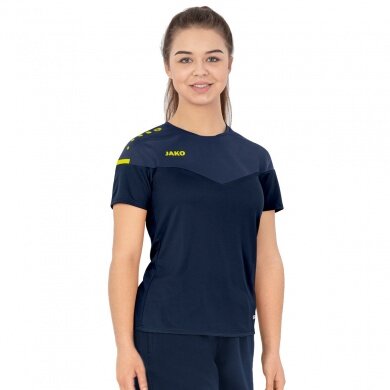 JAKO Sport-Shirt Champ 2.0 (100% Polyester) marineblau/gelb Damen