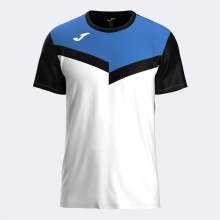 Joma Sport-Tshirt Camiseta Manga Corta Court (100% Polyester) weiss/blau/schwarz Herren