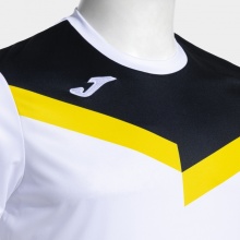 Joma Sport-Tshirt Camiseta Manga Corta Court (100% Polyester) weiss/schwarz/gelb Herren
