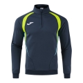 Joma Langarmshirt Championship 20 Sweatshirt (1/4 Zip, bequem, rec. Polyester) marineblau/neongelb Herren