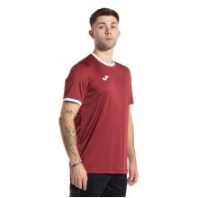 Joma Sport-Tshirt Combi Premium (100% Polyester, atmungsaktiv) bordeauxrot/weiss Herren