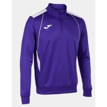 Joma Pullover Championship VII Sweatshirt (Half-Zip, Fleece-Futter) violett/weiss Herren