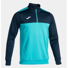 Joma Pullover Winner Sweatshirt (1/2 Zip, 100% Polyester) türkis/marineblau Herren