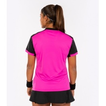 Joma Tennis-Shirt Montreal (100% Polyester) rosa/schwarz Damen
