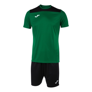 Joma Trainingsanzug (kurze Hose und kurzarm Shirt) Phoenix III Set grün/schwarz Herren