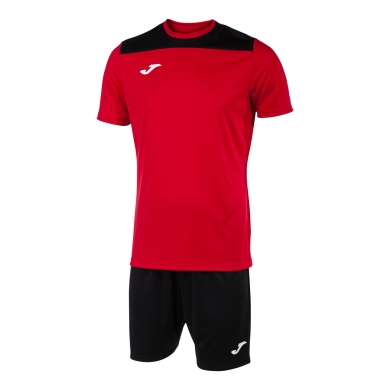 Joma Trainingsanzug (kurze Hose und kurzarm Shirt) Phoenix III Set rot/schwarz Herren