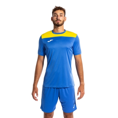 Joma Trainingsanzug (kurze Hose und kurzarm Shirt) Phoenix III Set royalblau/gelb Herren
