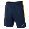 Joma Trainingshose Eco Championship Bermuda (optimale Bewegungsfreiheit, elastischer Bund mit Kordelzug) kurz marineblau/gelb Herren