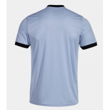 Joma Tennis-Tshirt Court (V-Ausschnitt) hellgrau/marineblau Herren
