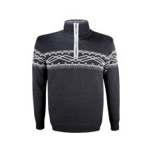Kama Sweater Pullover 4060 Half Zip (Merinowolle, warm) graphitgrau Herren