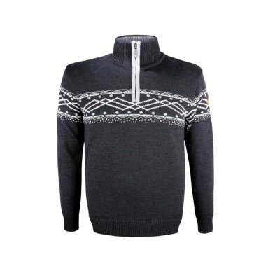 Kama Sweater Pullover 4060 Half Zip (Merinowolle, warm) graphitgrau Herren