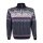 Kama Sweater Pullover 471 Half Zip mit Wintermotiv (Merinowolle-Mischung) navyblau Herren