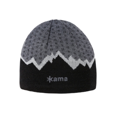 Kama Strickmütze (Beanie) A169 Kamakadze Merino - schwarz/grau - 1 Stück