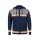 Kama Sweater Pullover 3097 Full Zip mit Nordischen Muster (Kapuze, winddicht) dunkelblau Herren