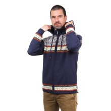 Kama Sweater Pullover 3097 Full Zip mit Nordischen Muster (Kapuze, winddicht) weiss Herren