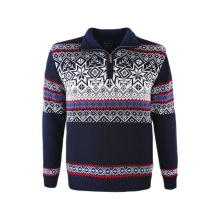 Kama Sweater Pullover 3371 Half Zip mit Nordischen Muster (warm, winddicht) dunkelblau Herren