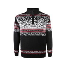 Kama Sweater Pullover 3371 Half Zip mit Nordischen Muster (warm, winddicht) schwarz Herren