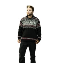 Kama Sweater Pullover 3371 Half Zip mit Nordischen Muster (warm, winddicht) schwarz Herren
