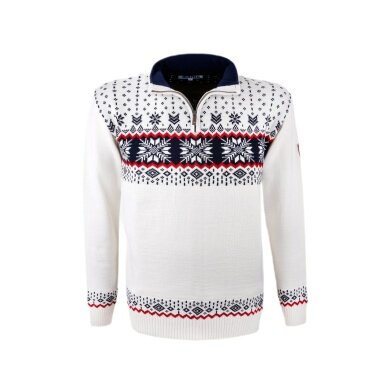 Kama Sweater Pullover 4054 Half Zip (warm, Strickmaterial) weiss Herren
