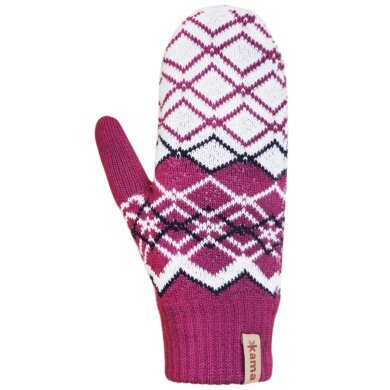 Kama Winterhandschuhe (Fäustling) R112 aus Merinowolle - pink/weiss - 1 Paar