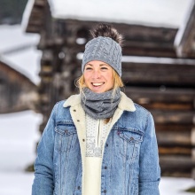 Kama Strickmütze (Bommel) A121 Merino - Damen grün - 1 Stück