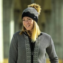 Kama Strickmütze (Bommel) A152 Merino - Damen blau/weiss- 1 Stück