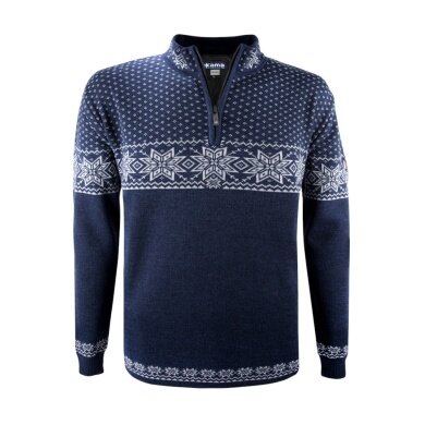 Kama Sweater Pullover 3053 Half Zip (warm, winddicht) navyblau Herren