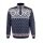 Kama Sweater Pullover 4082 Half Zip mit Nordischen Muster (Merinowolle) navyblau Herren