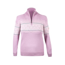 Kama Sweater Pullover 5058 Half Zip (Merinowolle) pink Damen